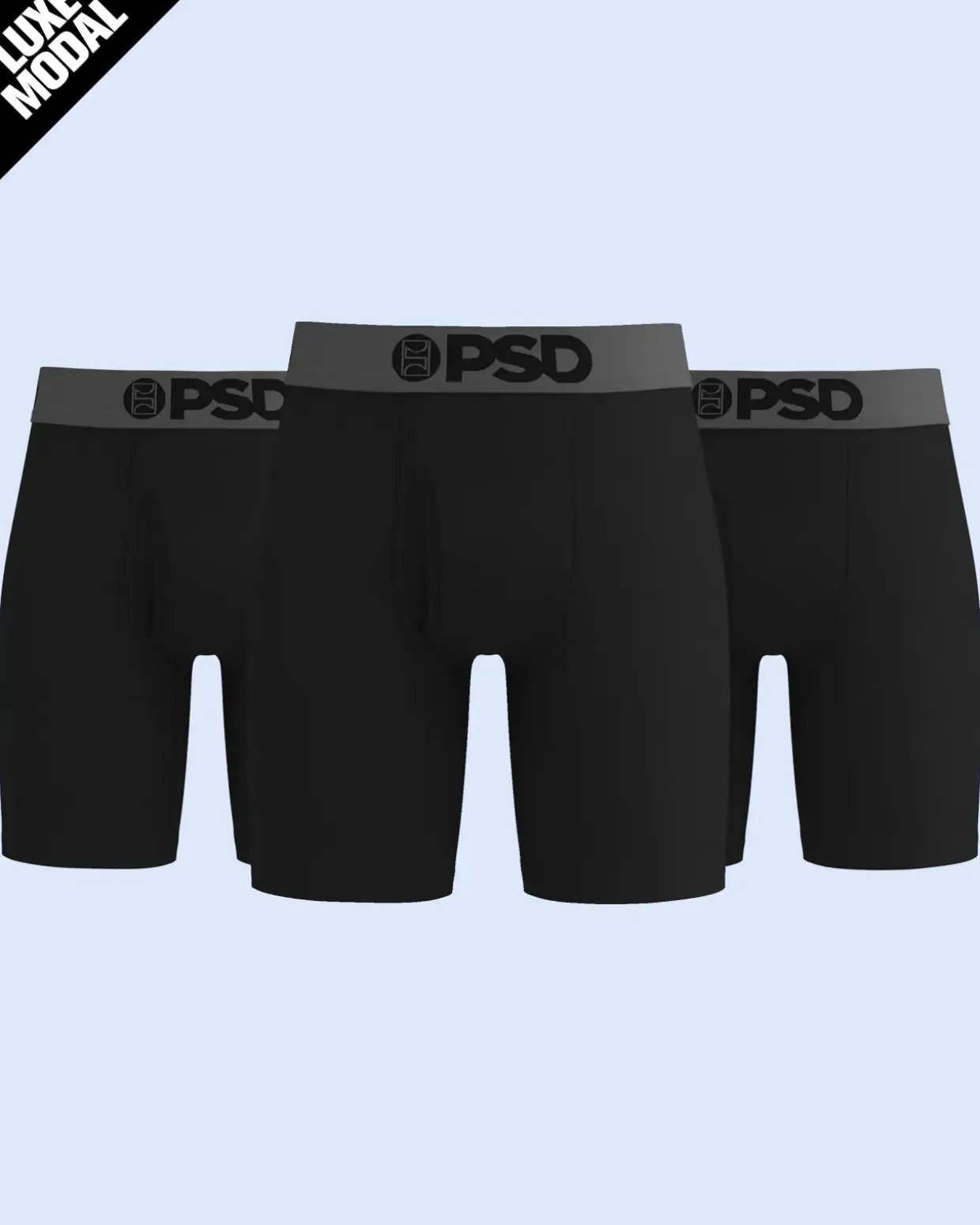 Luxe Modal 3 Pack - Black Grey